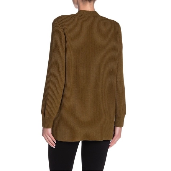 MADEWELL Nolan Ribbed Cardigan In Asparagus - Picture 2 of 5